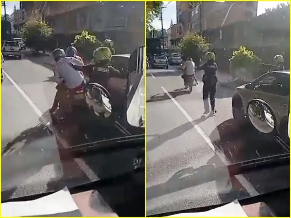 Intentaban robar a mujer que iba en un carro, llegó una patrullera alcanzó a dispararles
