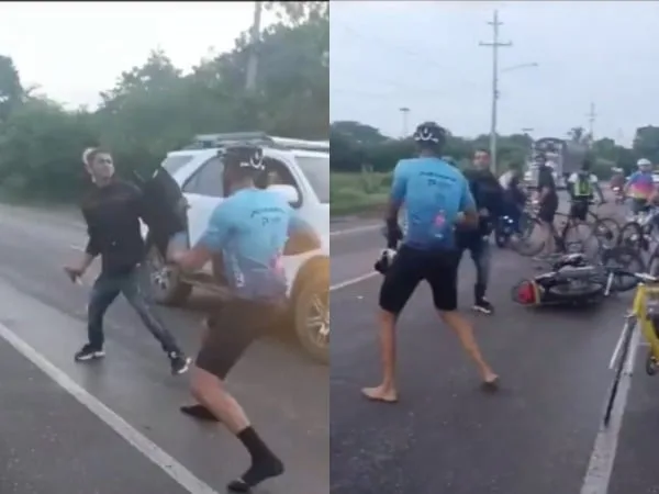 Ciclista y motociclista protagonizaron violenta pelea en vías del Cesar, al parecer por intolerancia en la ruta