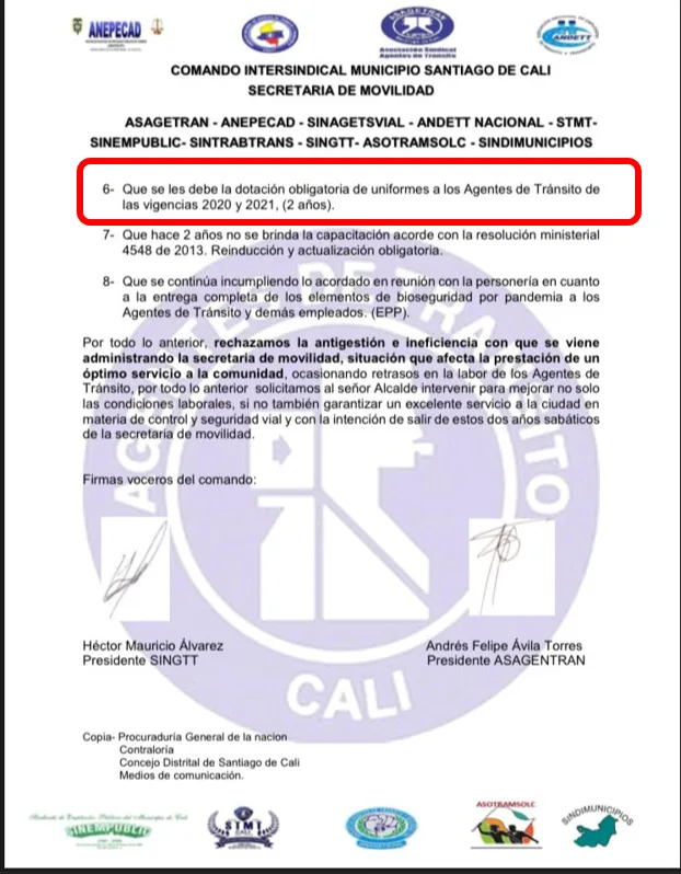 agentes de tránsito