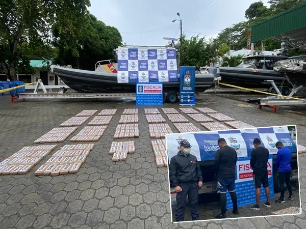 En motonave incautaron más de media tonelada de cocaína en la costa de Nariño