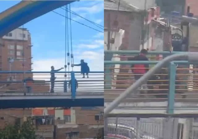 «Se iba a tirar», policías ayudaron a una mujer en el Puente Arcoíris, en Pasto