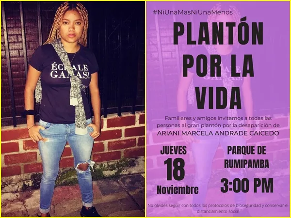 Familiares de Ariana harán un plantón hoy en Pasto por su pronta aparición