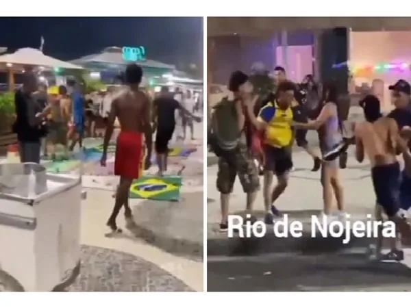 Hinchas del Junior de Barranquilla protagonizaron fuerte pelea en Brasil.