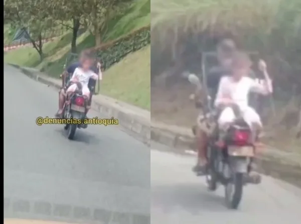 Llevaban a la niña en moto, sin protección y "cargando unas varillas": Imprudencias que cuestan vidas, ahora en Medellín
