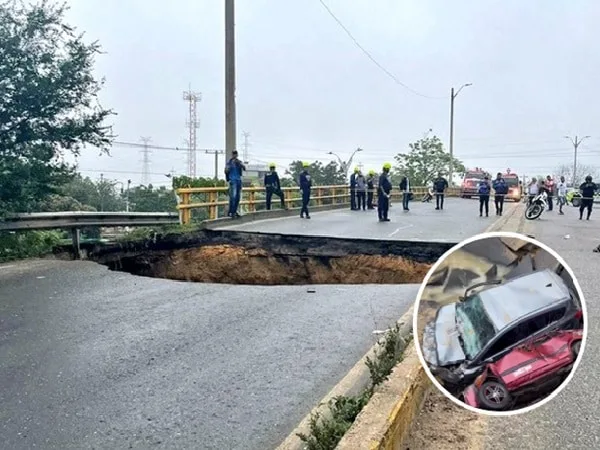 Tramo del puente del Inem se desplomó.