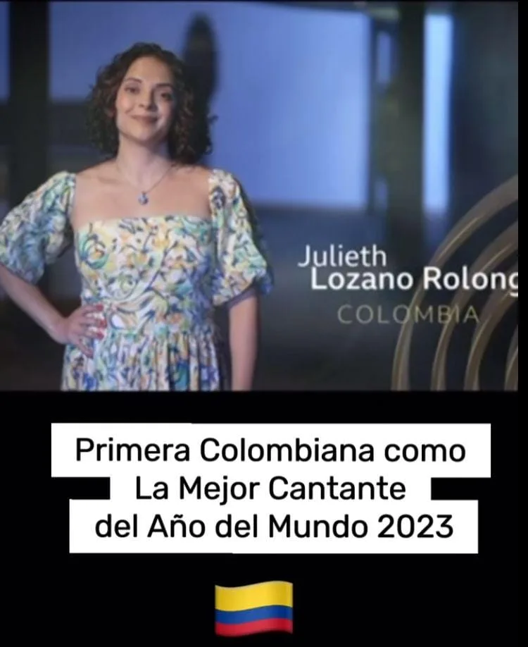 "¡Vamos Colombia!": Julieth Lozano la concursante a mejor cantante del año en el Mundo