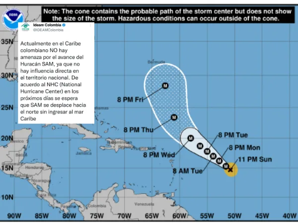 El huracán Sam no llegará al Caribe