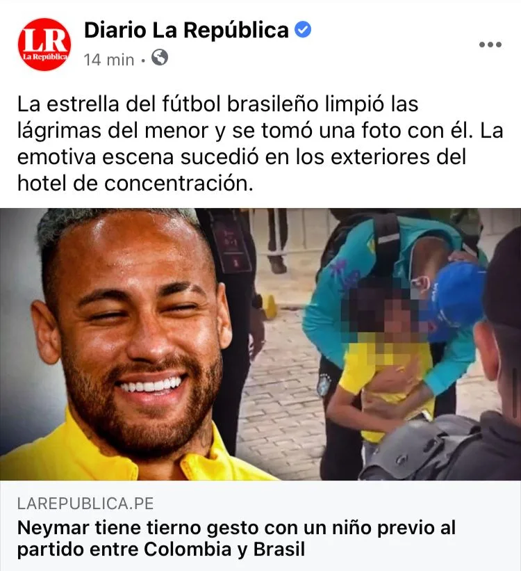 el gesto de Neymar con un niño en Barranquilla