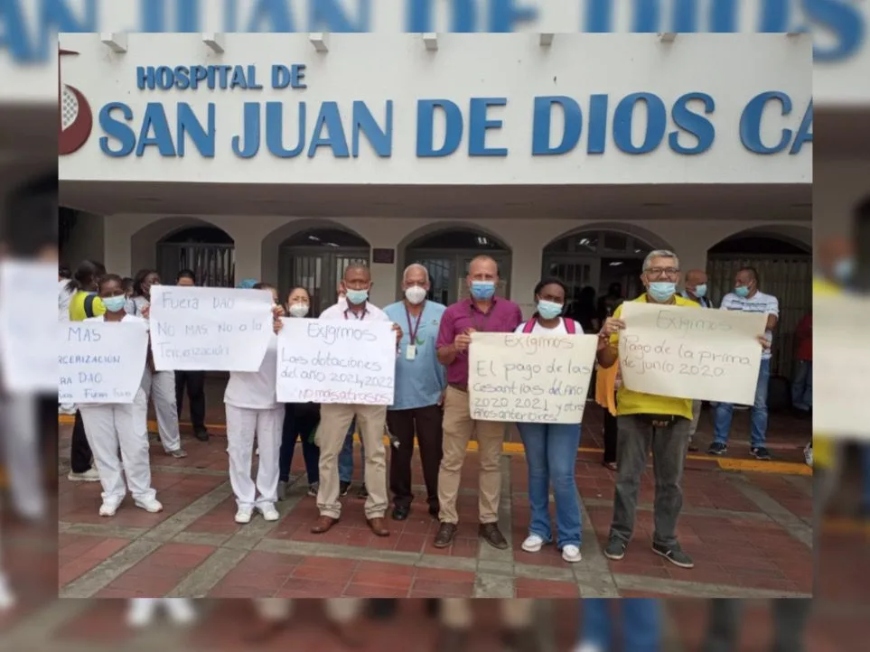 "Reclamos por primas, pago de salarios y falta de dotaciones": Hospital San Juan de Dios en Asamblea Permanente