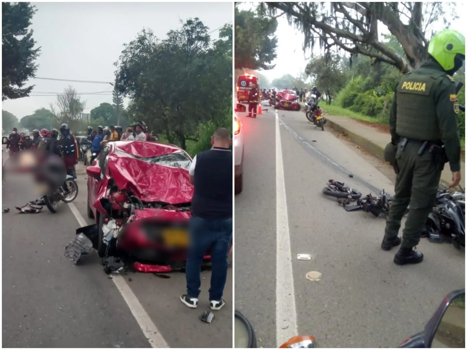 Jhon chocó su moto contra un carro en la Panamericana en Jamundí: es la primer víctima de accidentes del año en el Valle