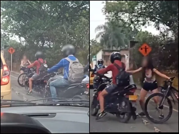 Se les paró, enfrentó y hasta empujó: biciusuaria sacó de la cicloruta a varios motociclistas en Cali