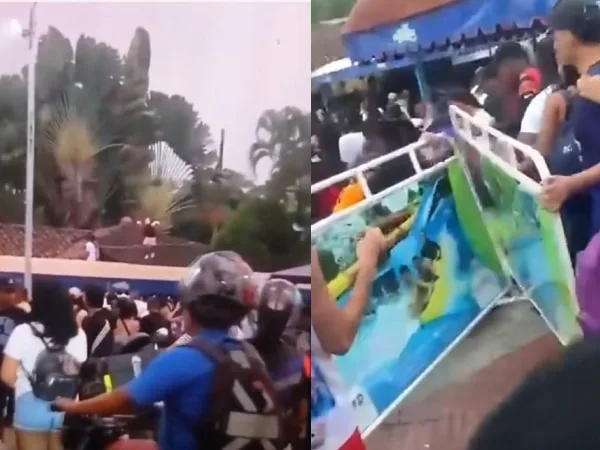 Disturbios por ingreso forzado de jóvenes alteraron evento “viernes de olas bajo las estrellas” en el Acuaparque de La Caña