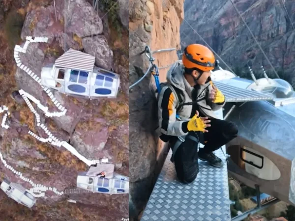 A 400 metros sobre el suelo: Conozca donde queda el único hotel colgante del mundo