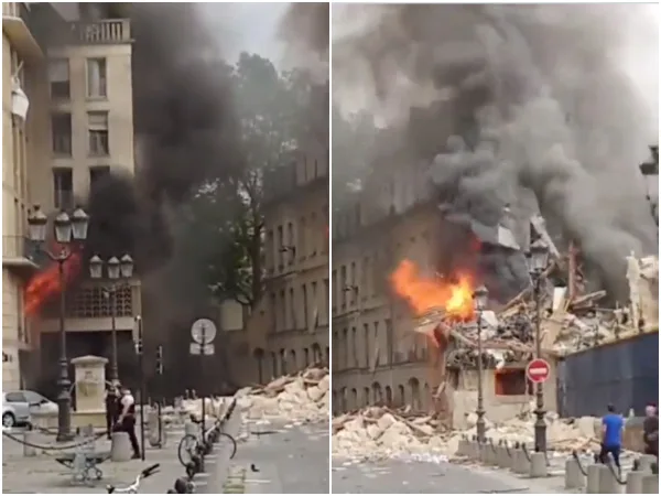 Explosión por acumulación de gas en un edificio en París, provocó que se derrumbara