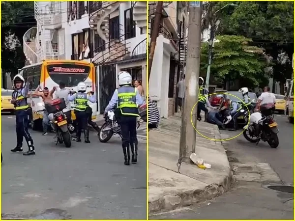 Rifirrafe, daños en carros y agentes de tránsito lesionados durante persecución a conductor en Cali