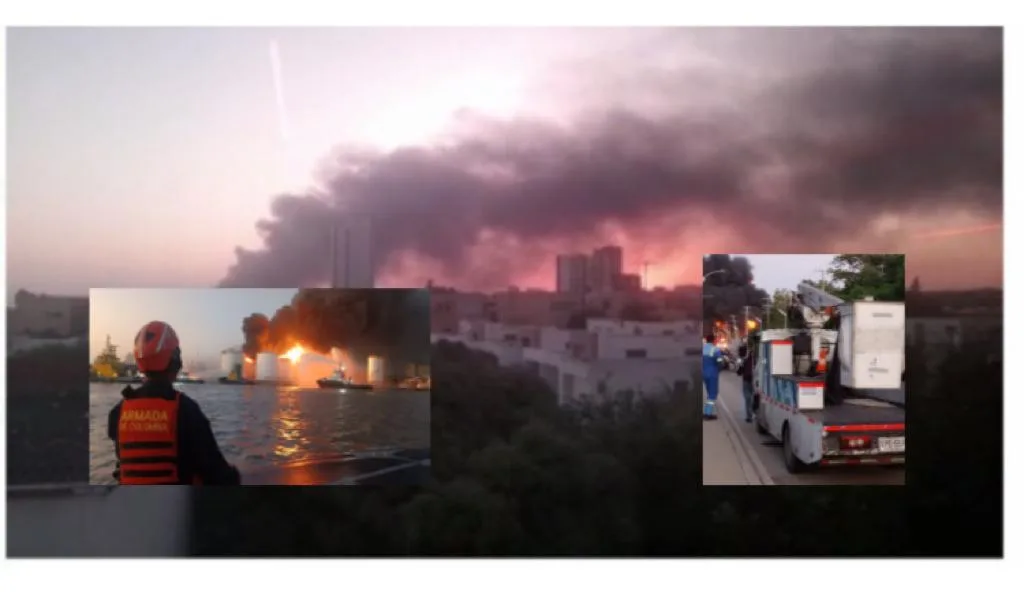 bomberos incendio Barranquilla hidrocarburos