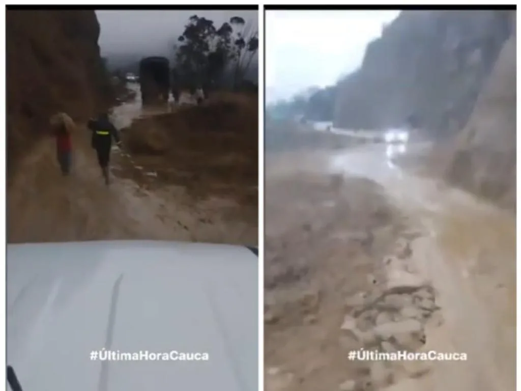 'Carreteras infernales': en Inzá, Cauca, pasan al filo del abismo y con derrumbe
