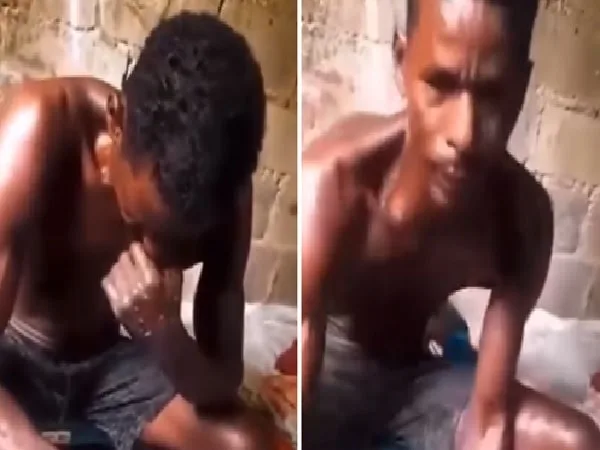 Hombre llorando porque su mujer le dejó a sus hijos y se fue a 'callejear'.