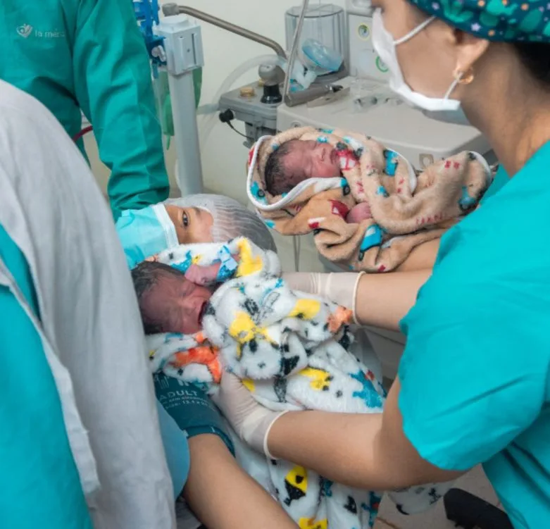 Madre por partida triple, nacieron los trillizos barranquilleros: dos niños y una niña, que eran monitoreados