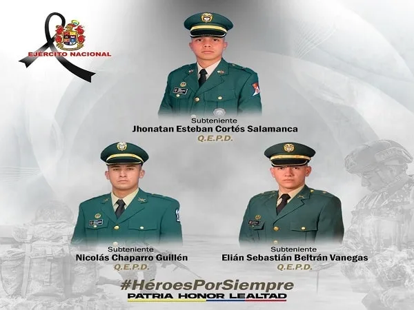 Soldados que fallecieron por inmersión en el río Magdalena.