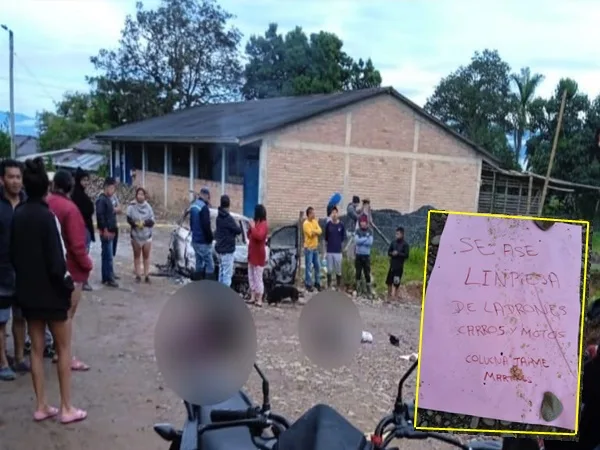 En Cauca asesinaron a 4 personas: les dejaron cartel de “limpieza de ladrones, carros y motos”