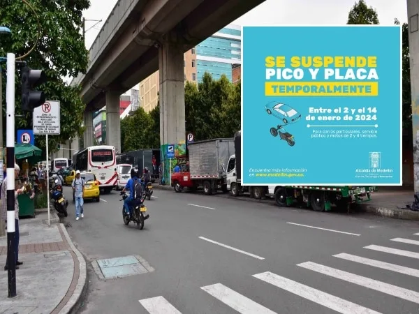 Suspensión temporal del ‘Pico y Placa’ para todo el Área Metropolitana de Medellín