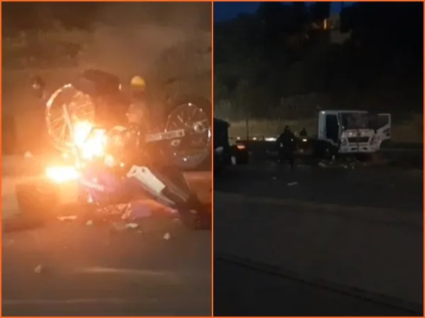 En medio de protestas incendiaron moto y grúa del Tránsito en Pasto
