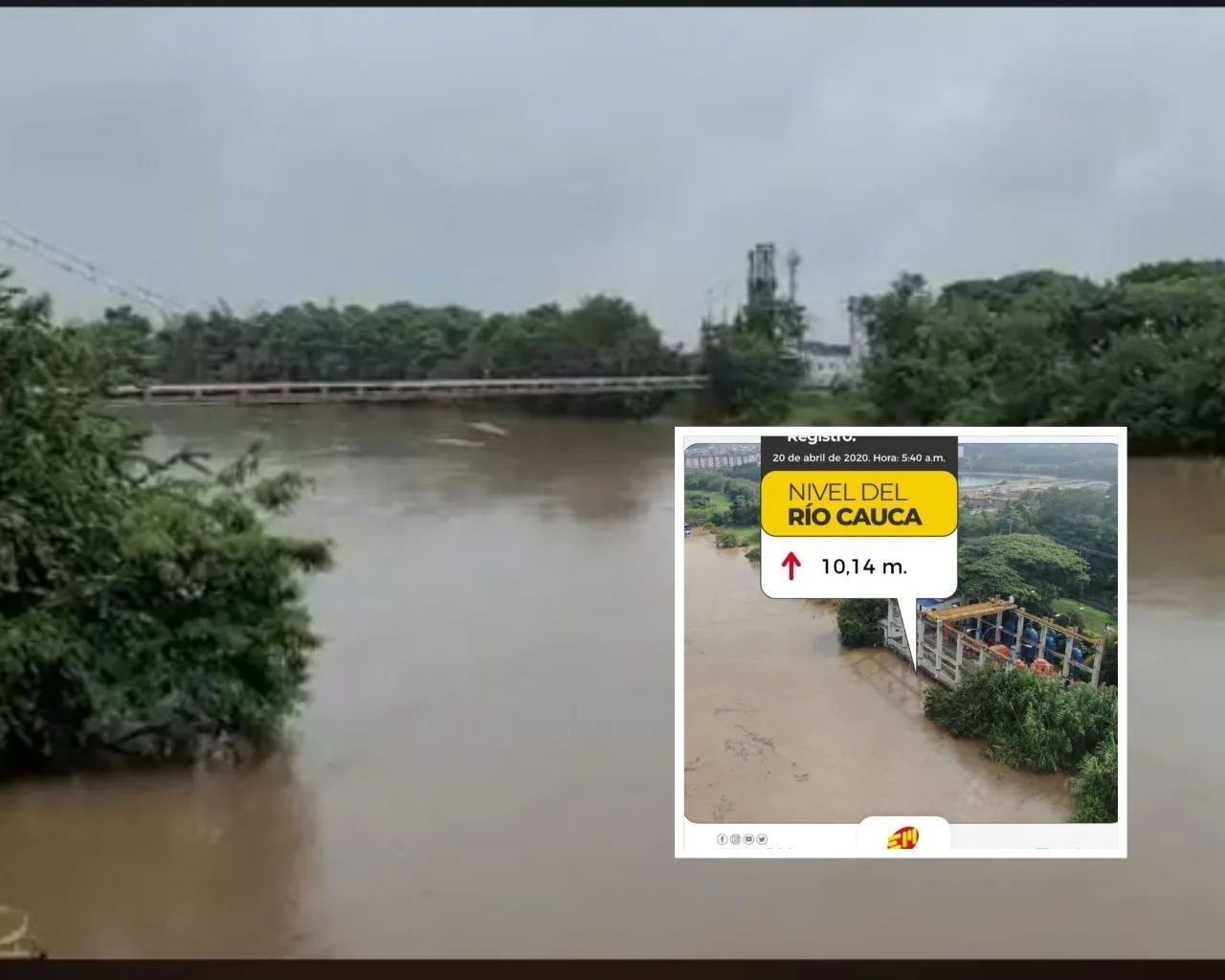 río Cauca aumentó de nivel