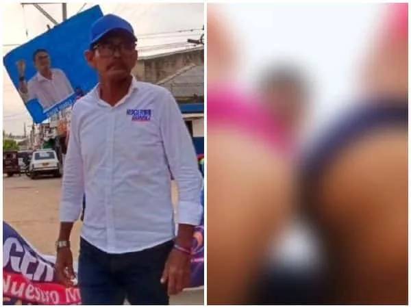 Mostrando mujeres en tangas, Roger Suárez presenta su candidatura en Plato, Magdalena