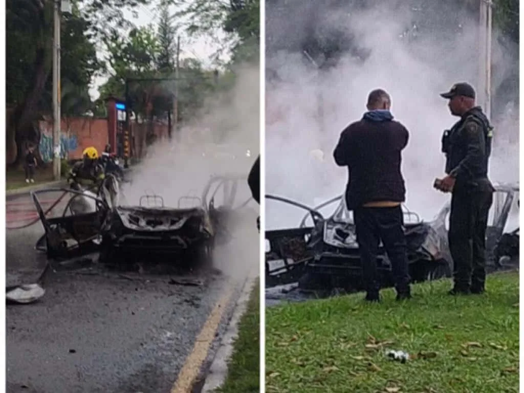 El taxi quedó en pérdida total: la pipa de gas le habría explotado, en Cali