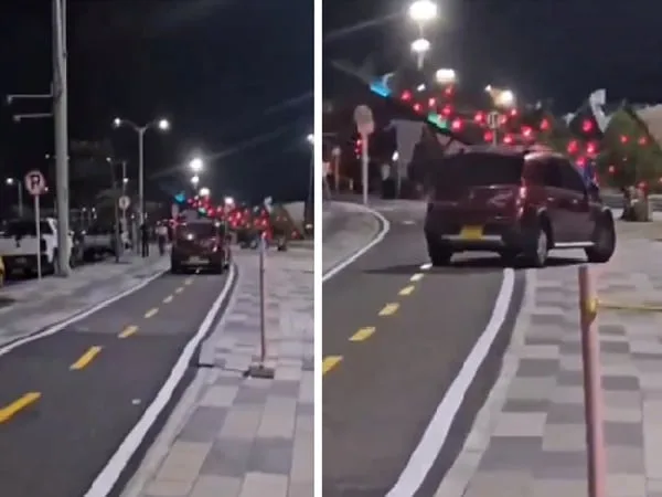 Carro que conductor metió al Malecón en zona prohibida.