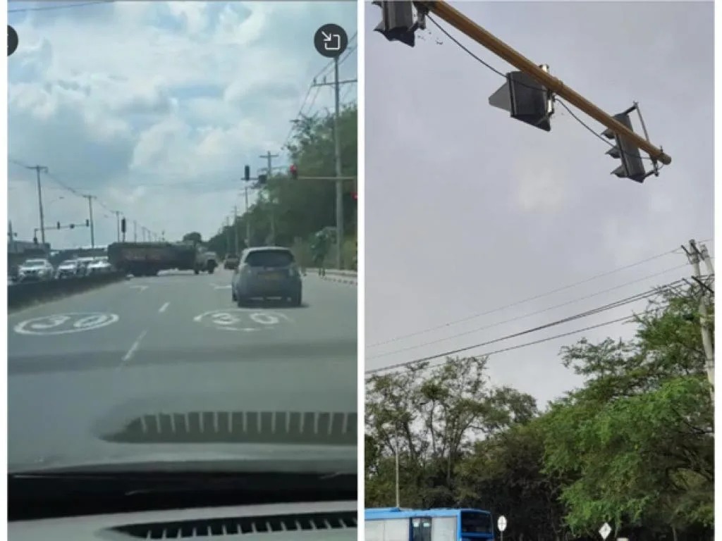 Importante semáforo de entrada a Bochalema, dañado hace 10 días