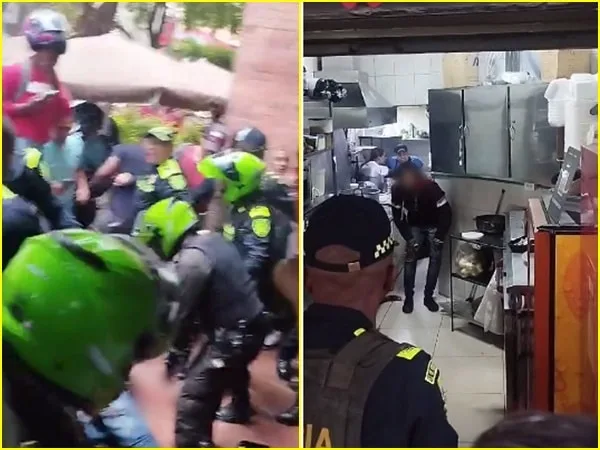 Con arma cortopunzante, este sujeto generó temor entre las personas que se encontraba en el centro comercial. Amenazaba con agredirlas