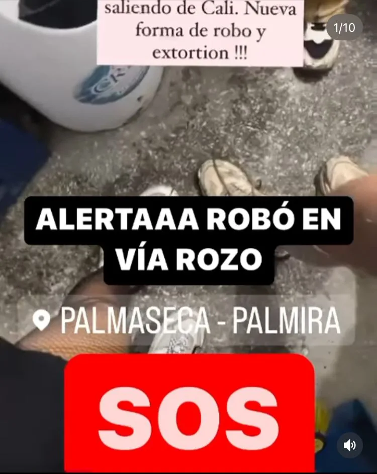 Crecen denuncias de robos en la vía Palmaseca-Rozo y la autoridad no va porque "es muy peligroso"