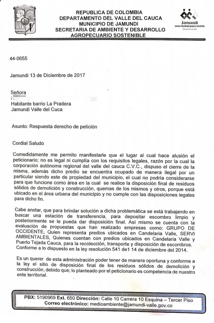 En Jamundí, cansados de escombrera ilegal y autoridades "no hacen nada"