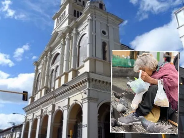 La mujer de las palomas en Pasto, pese a su vulnerabilidad, ella comparte lo poco que tiene
