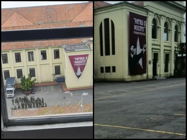 La realidad del pendón de Fidel Castro "en una guarnición militar" hubo tropel y polémica en Bogotá, Ejército aclaró