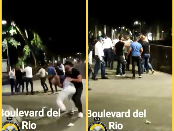 Varias personas terminaron agarradas con la seguridad del Bulevar: puños, patadas y hasta con bolillos se dieron