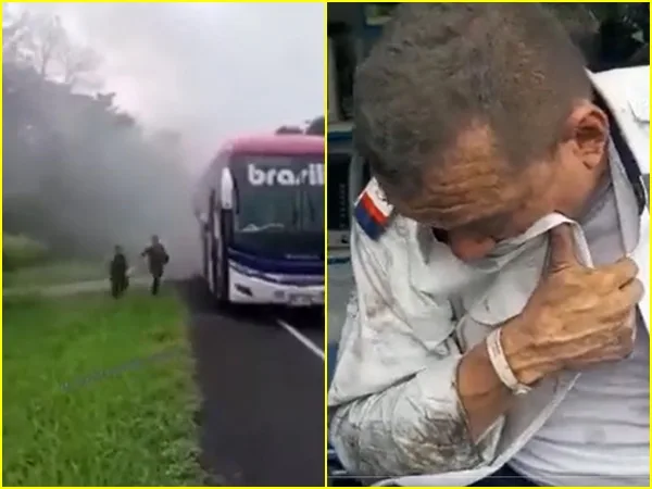 Momentos en pánico en Montería tras la explosión de llanta de un bus en el rostro del conductor