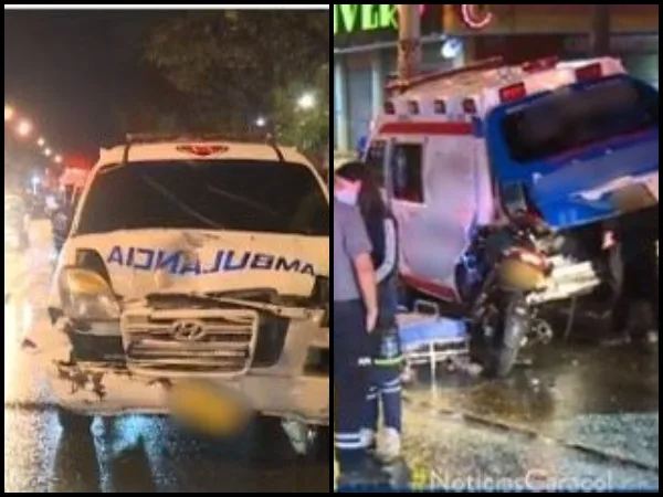 Tres ambulancias iban a toda a recoger un paciente y lo terminaron atropellando, en Bogotá