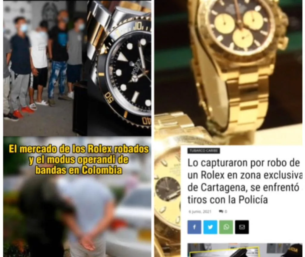 El mercado de los Rolex robados y el modus operandi de bandas en Colombia