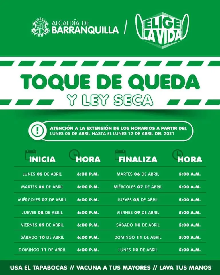 Barranquilla extrema medidas toque de queda