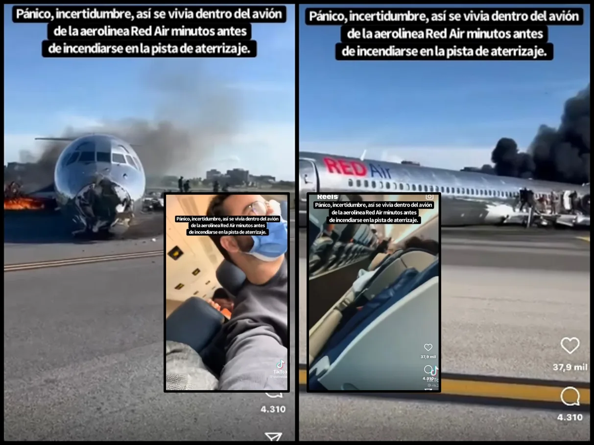 Gritos, desespero, llanto y un "me voy a morir"; pánico de los pasajeros del avión que se incendio en Miami