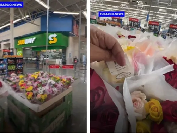 Rosas ecuatorianas en supermercados en Estados Unidos.