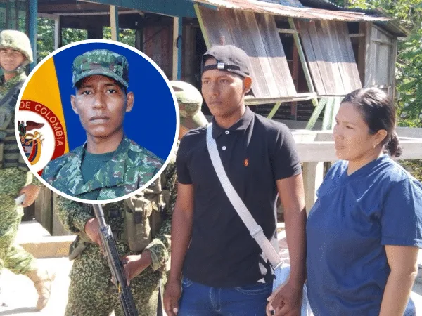 Fabián Wilfrido Melo Coquinche, su esposa e hija, secuestrados en Río Caquetá. Foto: Ejército Nacional.