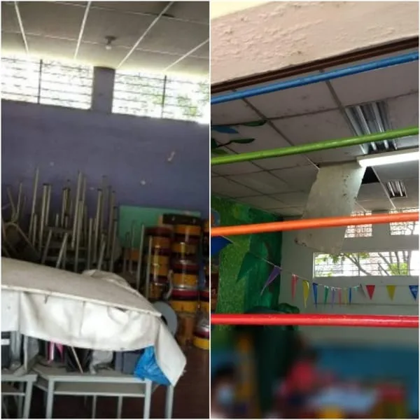Madres de familia denuncian al mal estado de una escuela en el barrio Salomia