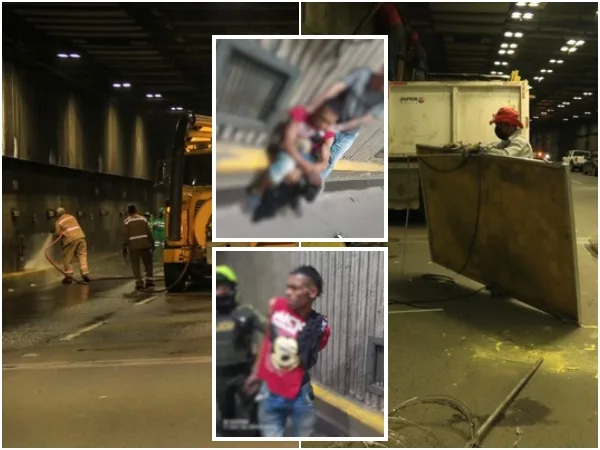 Habían pasado pocas horas de la limpieza del Túnel Mundialista y se metieron "a robar cable", al sujeto lo atraparon 