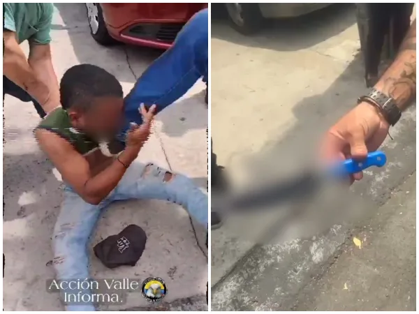 Presunto delincuente capturado por comunidad en Cali, pedía que no lo "boletearan" en redes