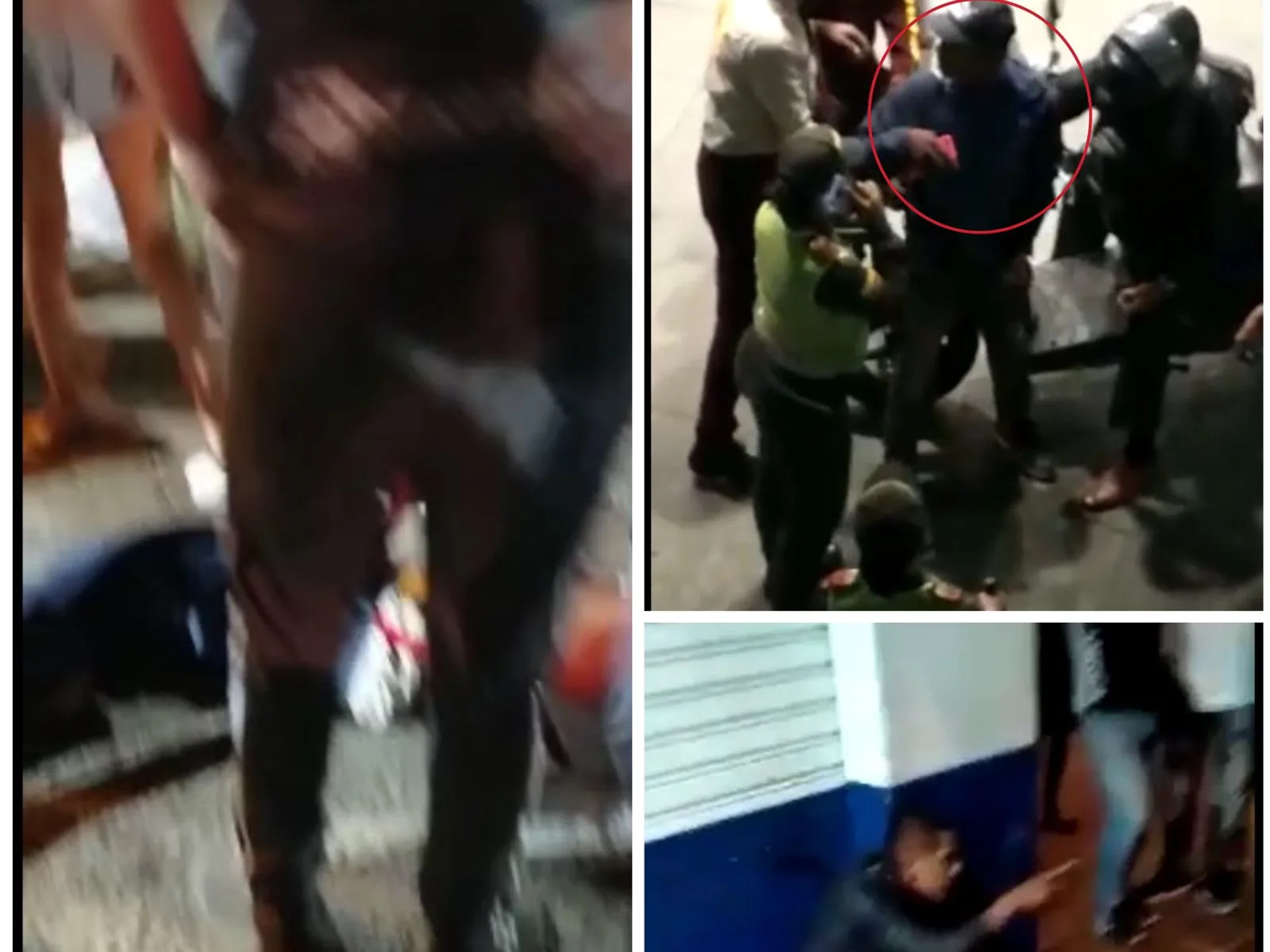 ladrones golpeados masajeada