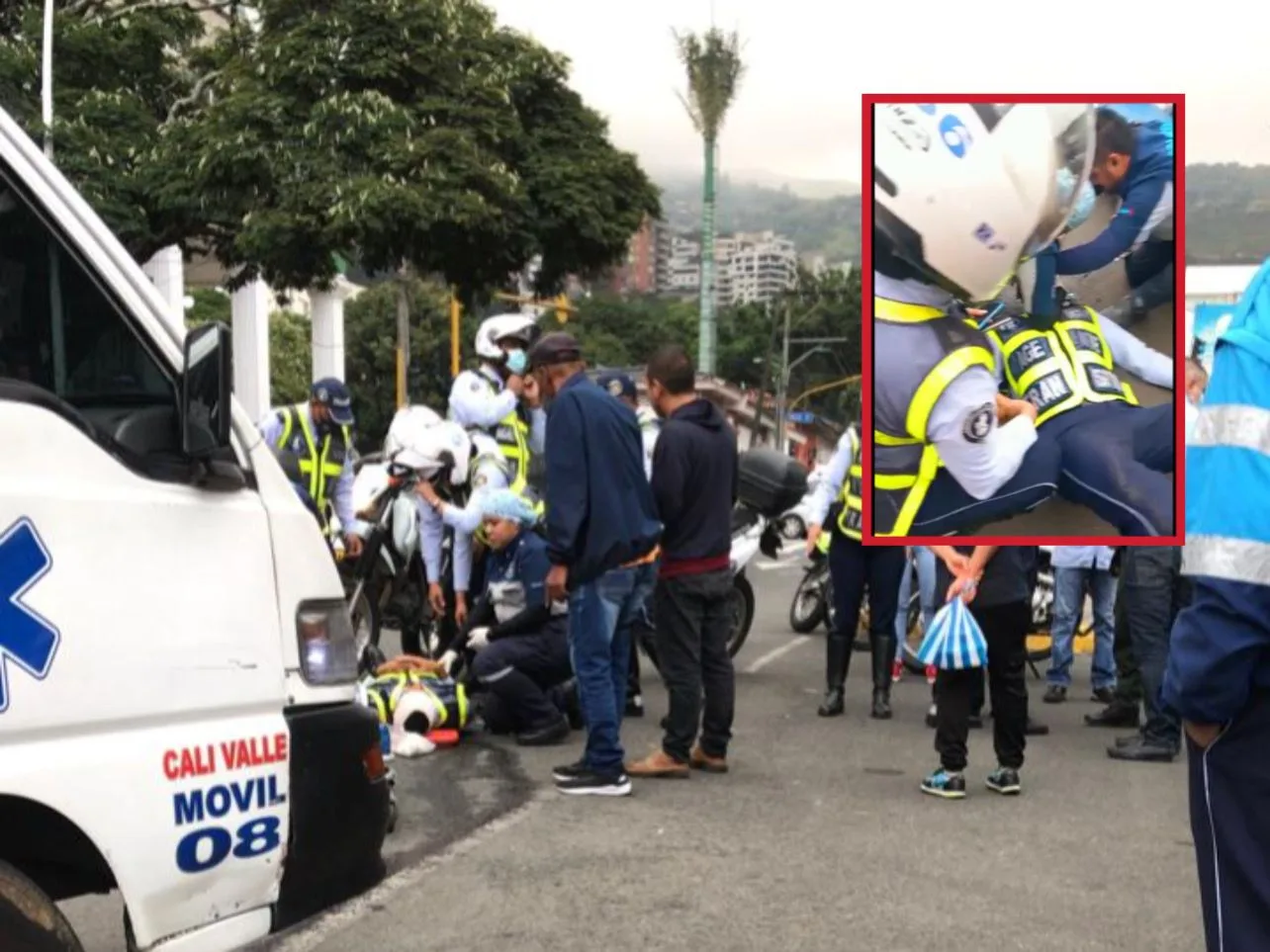 Motorizado atropelló a agente de tránsito en Cali: le ocasionó trauma craneoencefálico y fractura de tobillo
